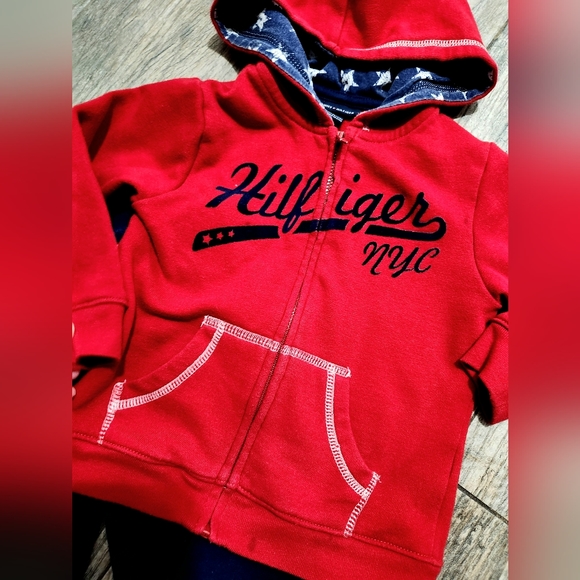 TWO Tommy Hilfiger Toddler 18m Sweatsuits w Pant &Full Zip both sets euc - Picture 8 of 10
